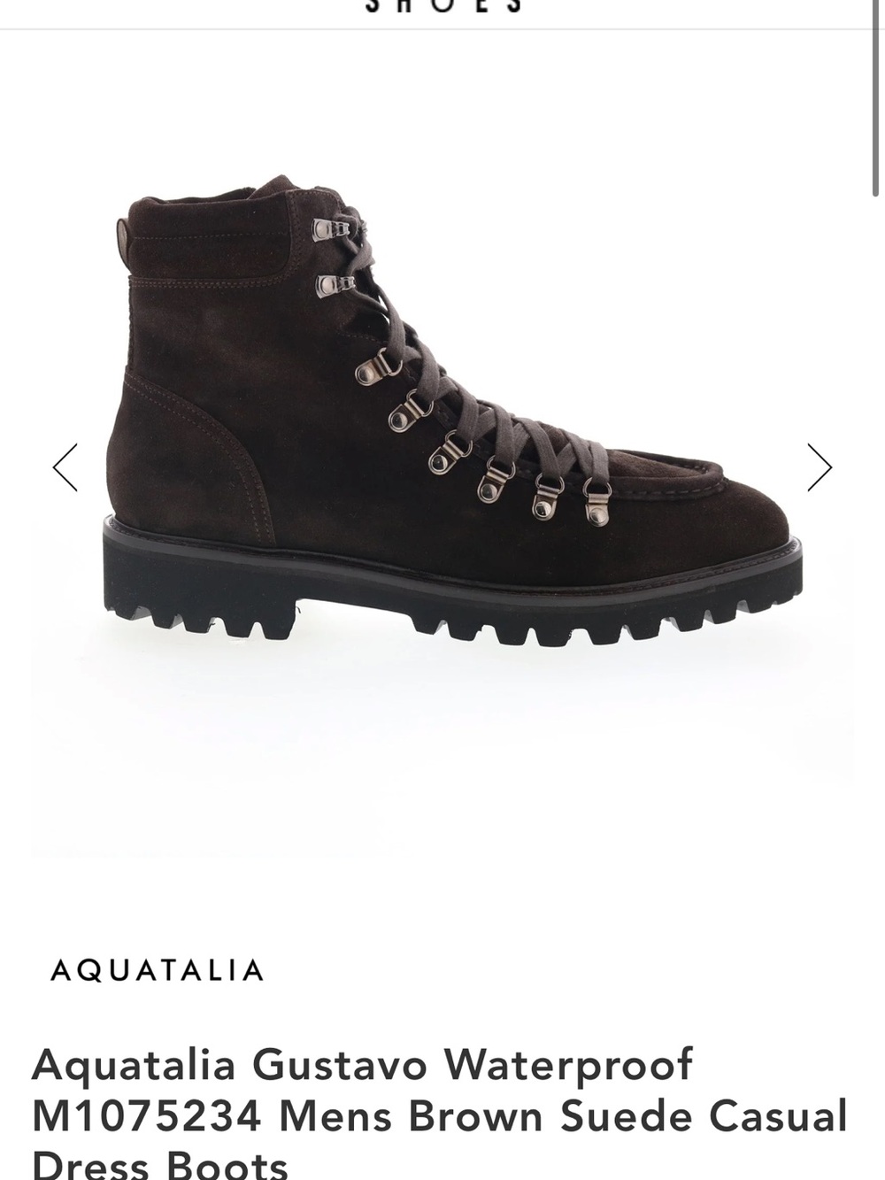 Aquatalia Men's Dark Brown Suede Chukka Boots